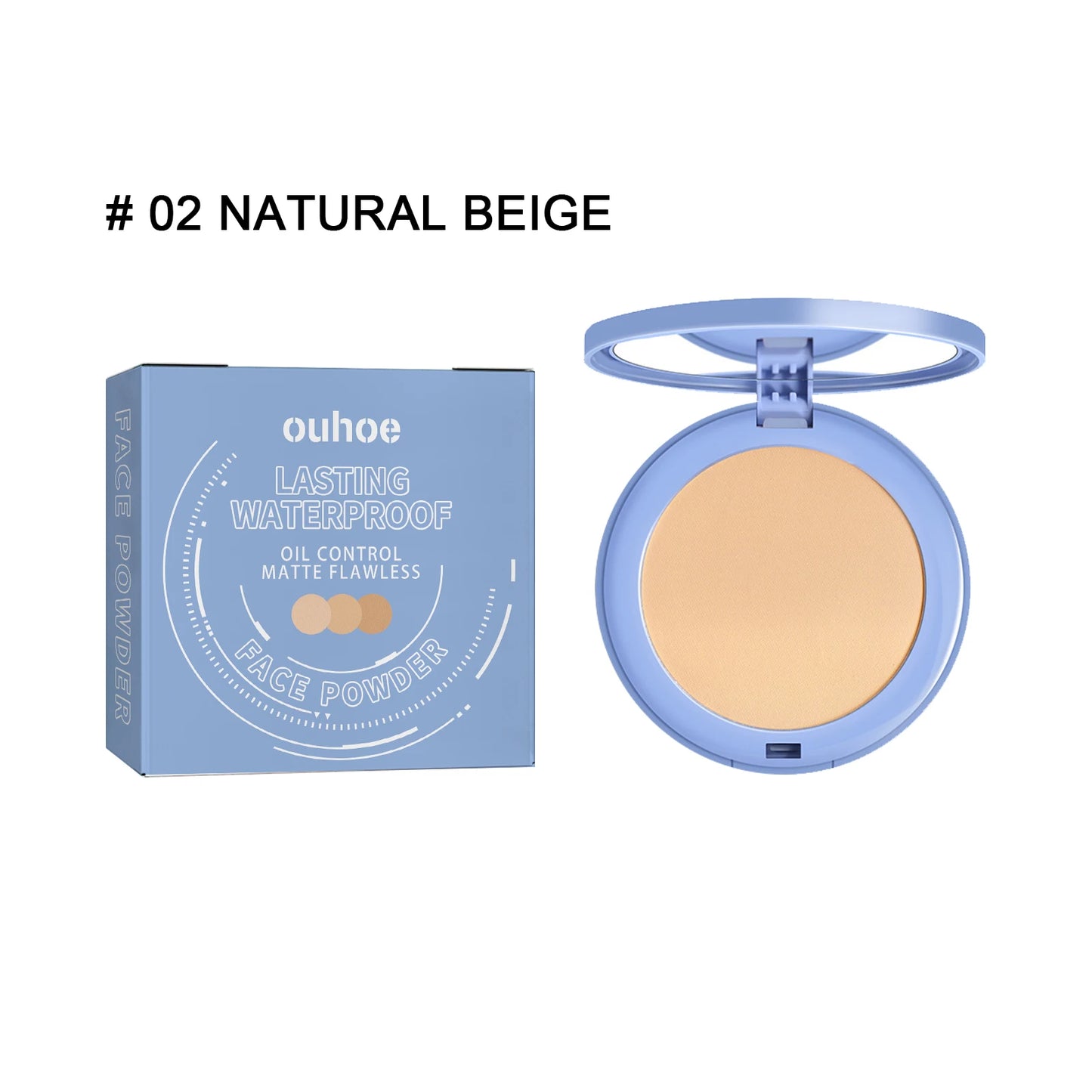 Ouhoe Oil Control Facial Powder, Invisible Pores Waterproof Long-Lasting Effect, Not Easy Remove Makeup Natural Plants Powder