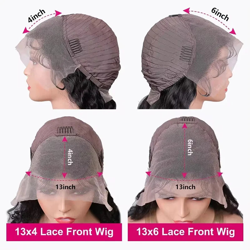 100% Malaysia Human Hair, 13x6 Bone Straight Lace Front Wigs, 30 Inch 13x4 Lace Frontal Wig for Women, Pre Plucked