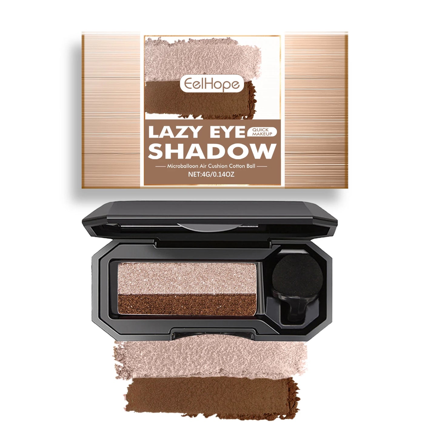 EELHOPE Lazy Eye Shadow Quick Makeup Easy Coloring Waterproof Sweatproof, Matte Women Lasting Beauty Two Color Eye Shadow Tray