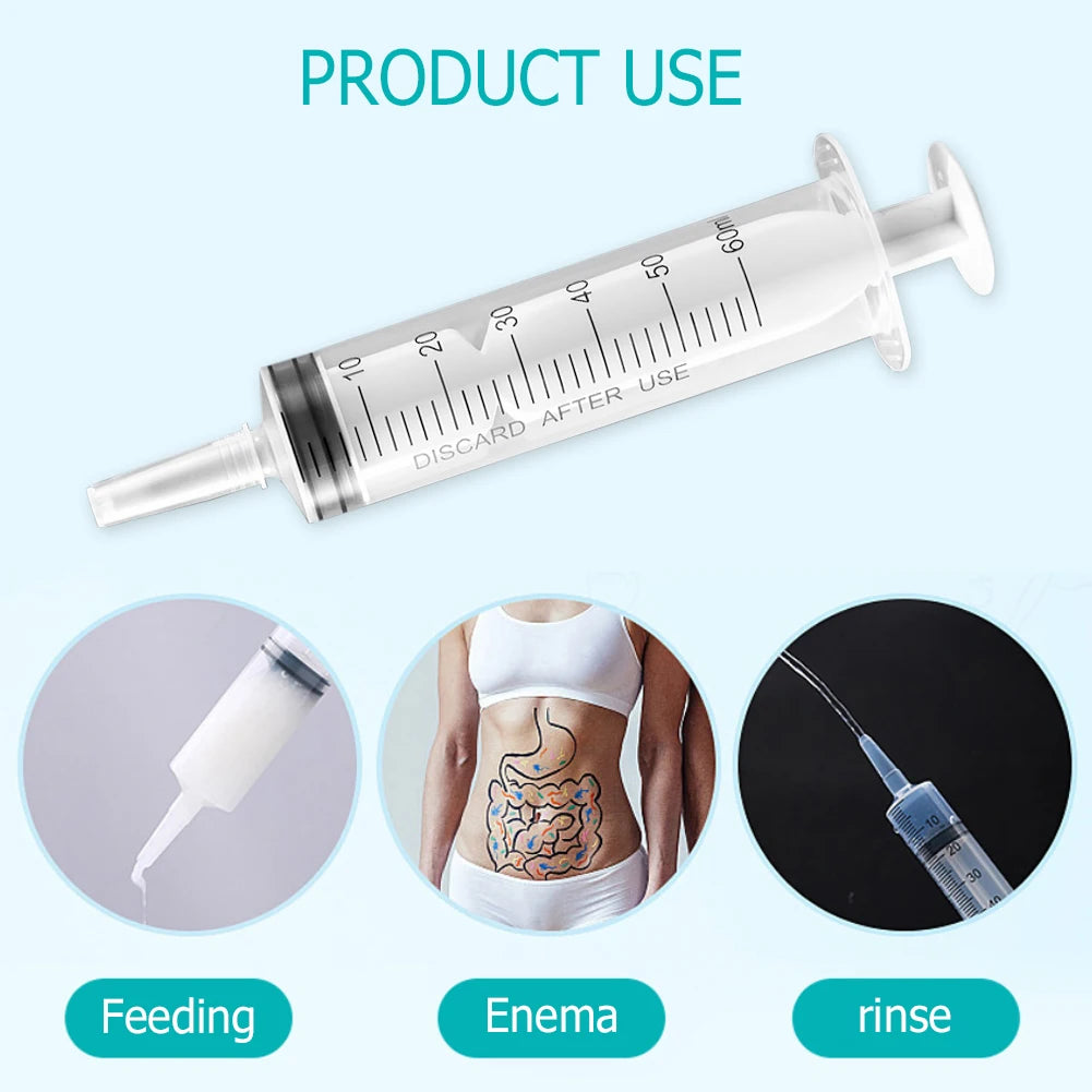 60/100ml Measuring Syringe Reusable Plastic Nutrient Filling Syringe Without Needle Syringe
