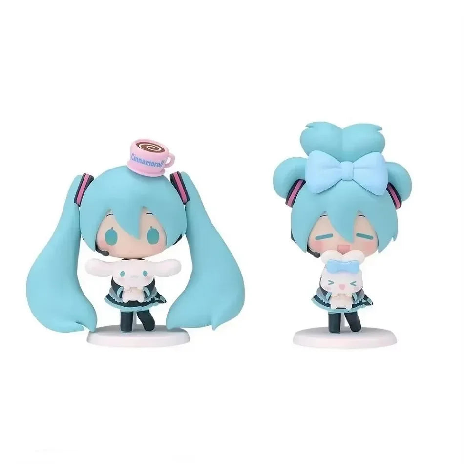 Anime Hatsune Miku Figure Cinnamoroll Figures, Miku Kawaii Action Figurine Q-version, Doll Model PVC Desktop Decoration Toys
