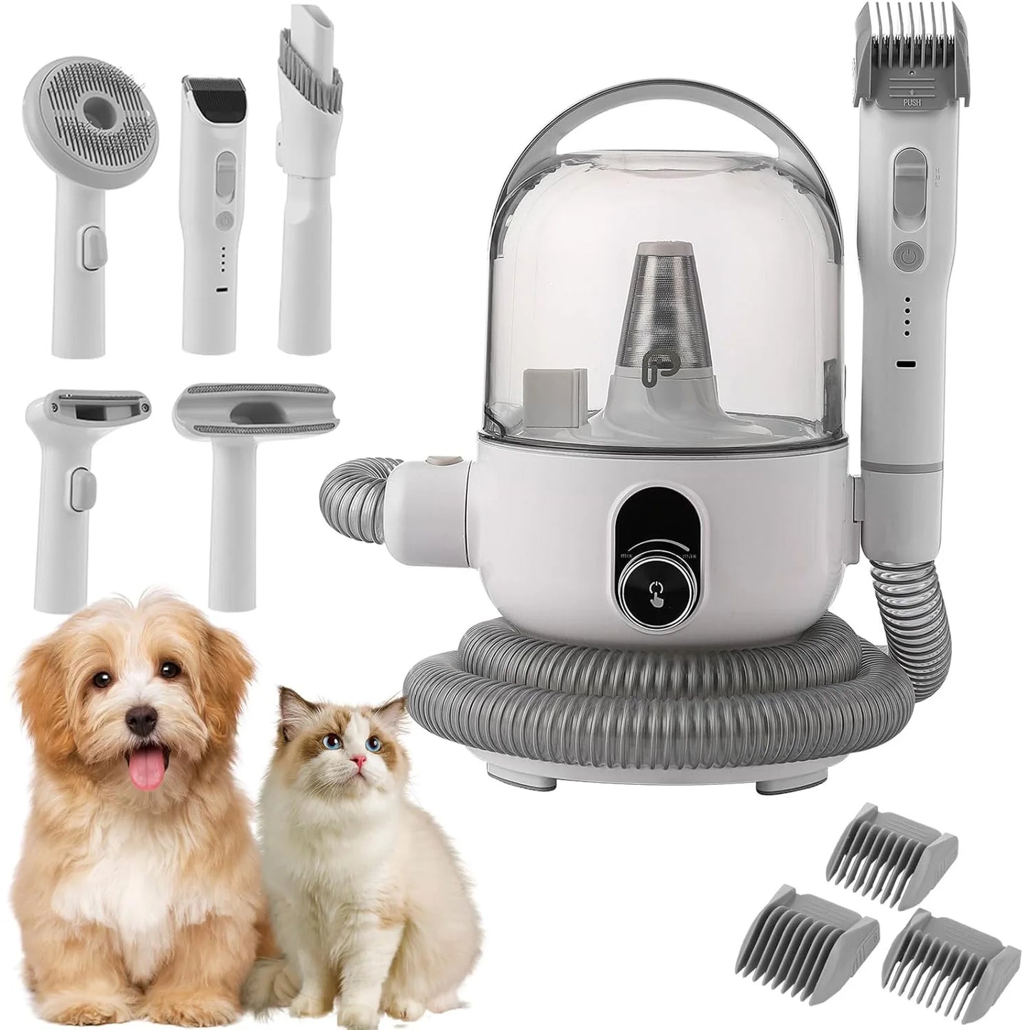 Pet Grooming Kit with 2L Vacuum Suction 99% Pet Hair, Professional Quiet Dog Grooming Vacuum Kit with 5 Grooming Tools for Pets.