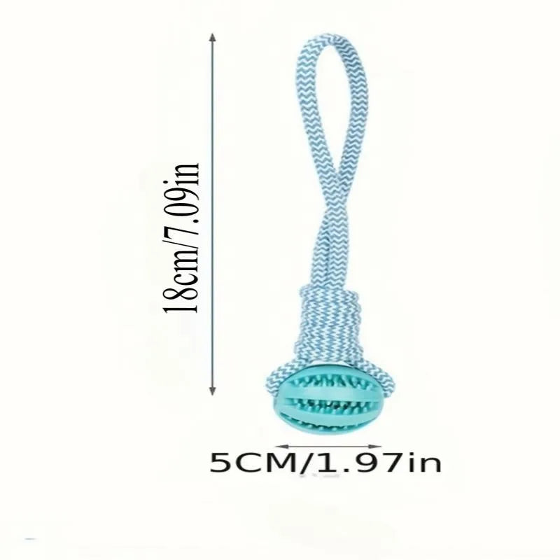Durable Braided Rope Pet Chew Toy Ball - Dental Cleaning & Treat Dispenser, Fetch & Tug Play for Small/Medium Dogs