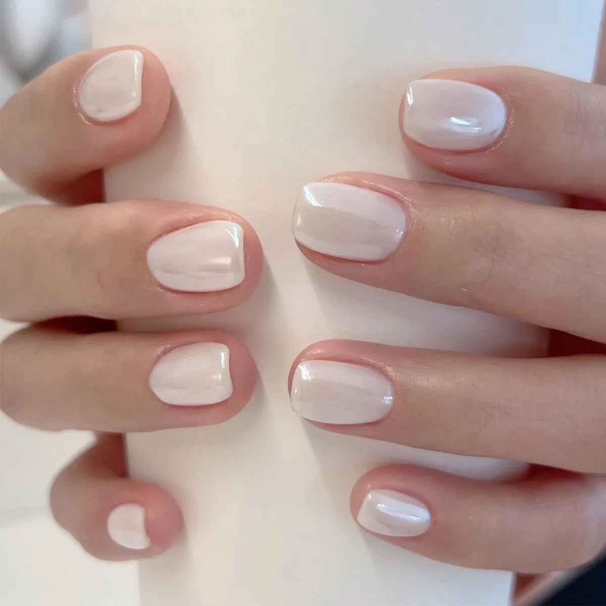 24Pcs Pink Cat Eye Press on Nails, Bowknot Heart, Short Square Fake Nails