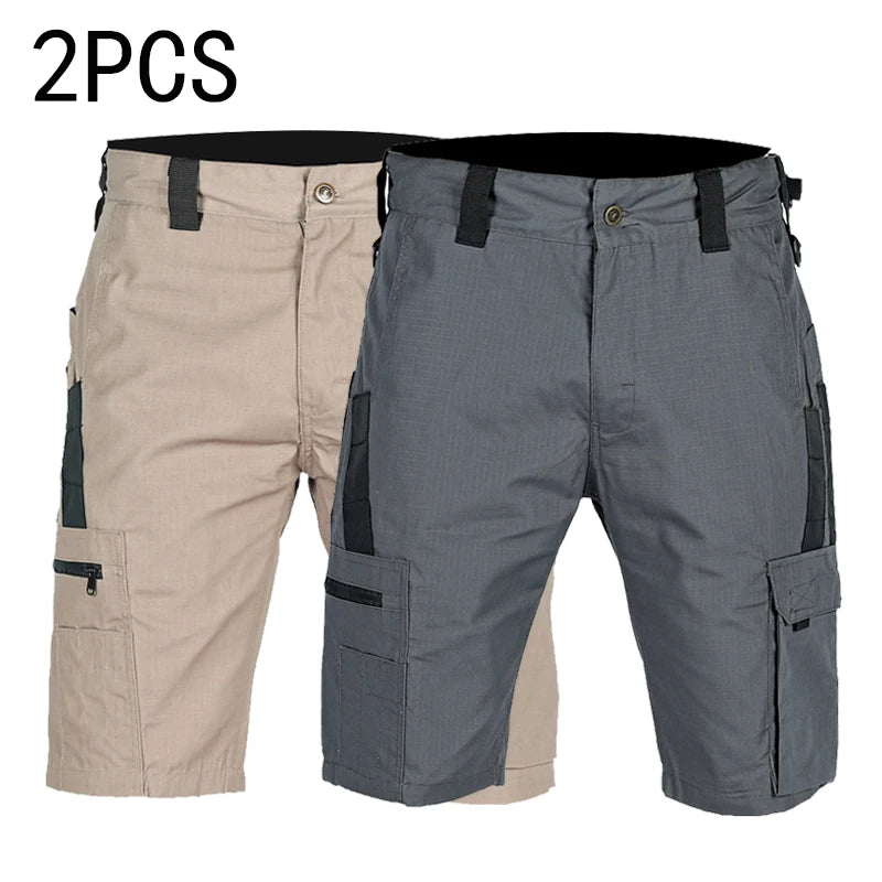 2Pcs Men Tactical Shorts Breathable Summer Casual Shorts