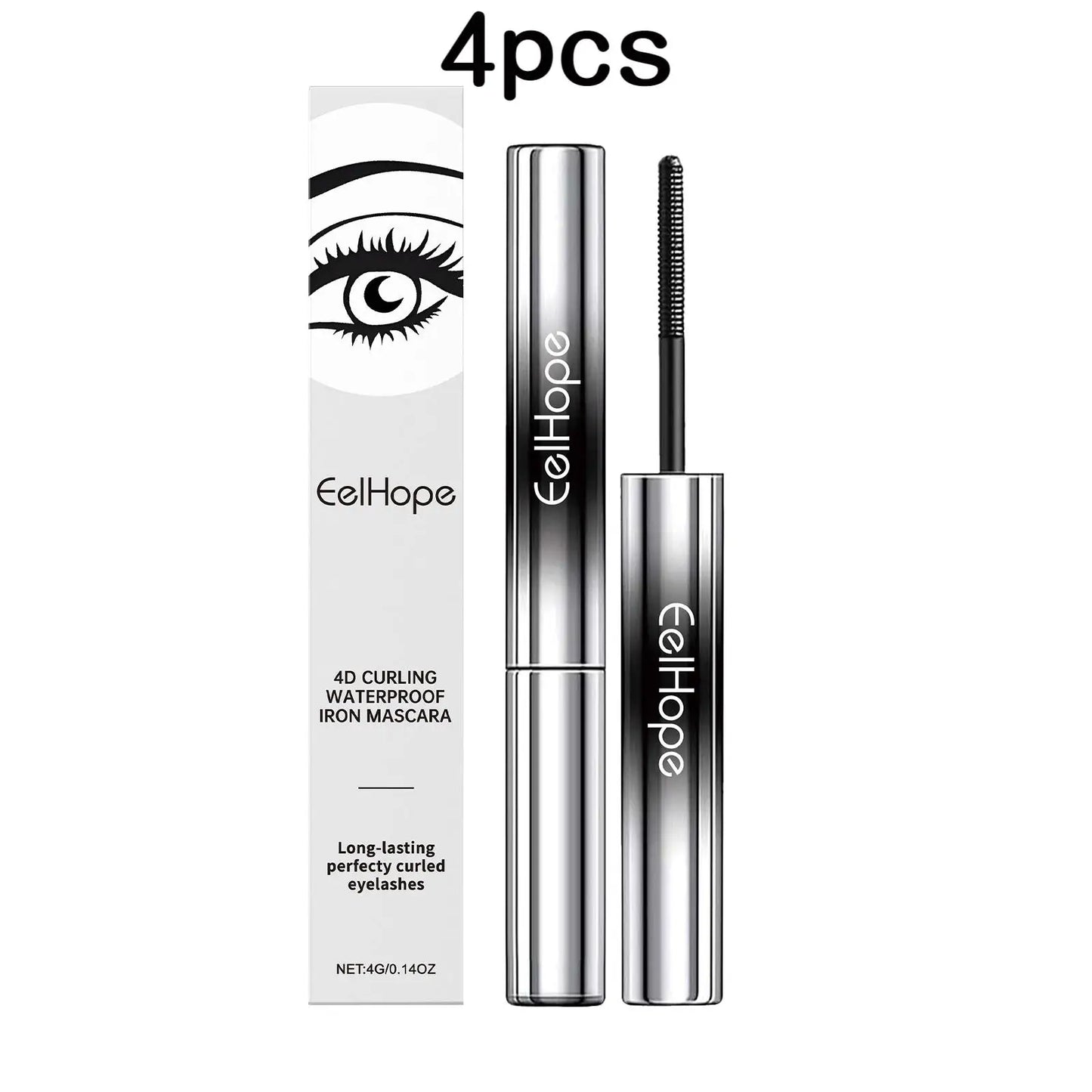 Eelhope 4g Eyelash Lengthening Mascara, 4d Curly Thicken Eye Lash, Long Lasting Makeup Waterproof, Fast Dry Black Curling Mascara