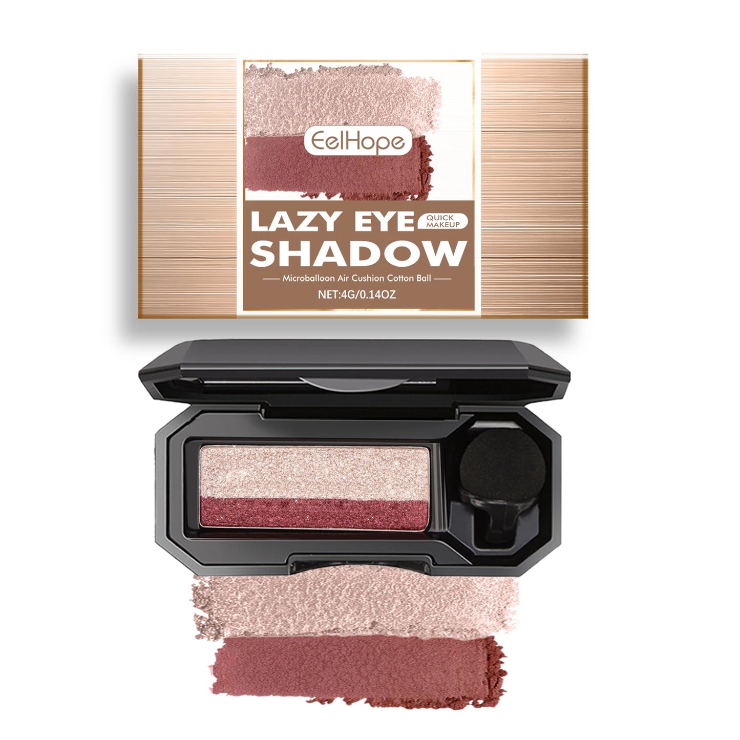 EELHOPE Lazy Eye Shadow Quick Makeup Easy Coloring Waterproof Sweatproof, Matte Women Lasting Beauty Two Color Eye Shadow Tray