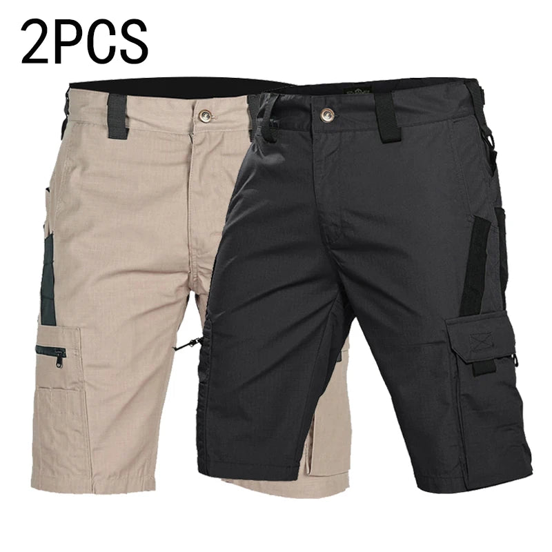 2Pcs Men Tactical Shorts Breathable Summer Casual Shorts