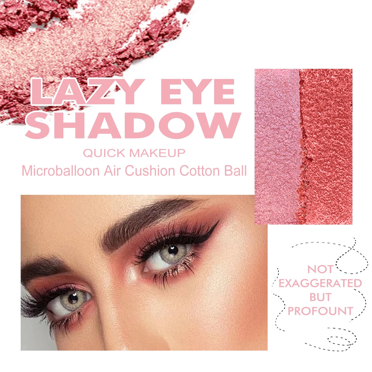 EELHOPE Lazy Eye Shadow Quick Makeup Easy Coloring Waterproof Sweatproof, Matte Women Lasting Beauty Two Color Eye Shadow Tray