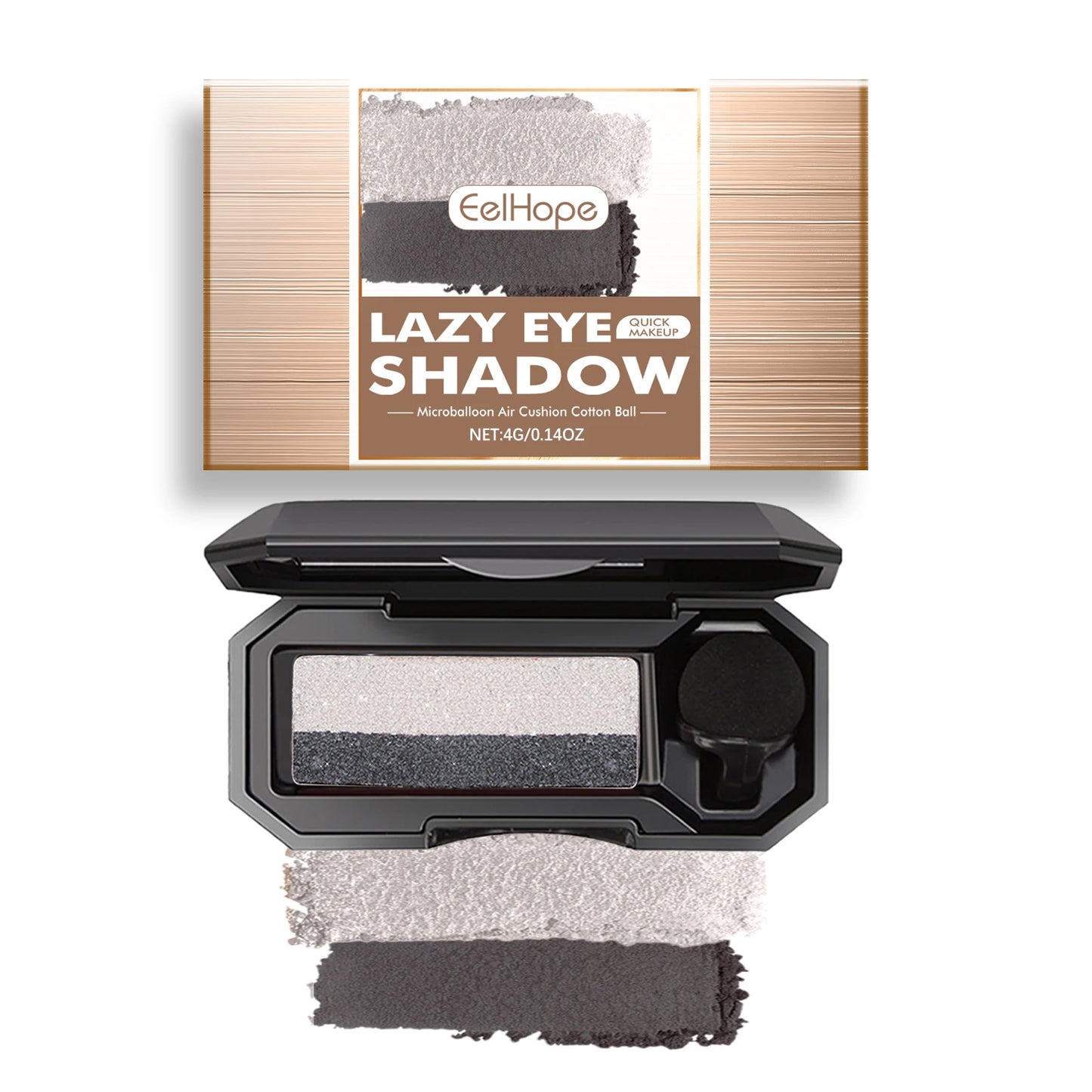 EELHOPE Lazy Eye Shadow Quick Makeup Easy Coloring Waterproof Sweatproof, Matte Women Lasting Beauty Two Color Eye Shadow Tray