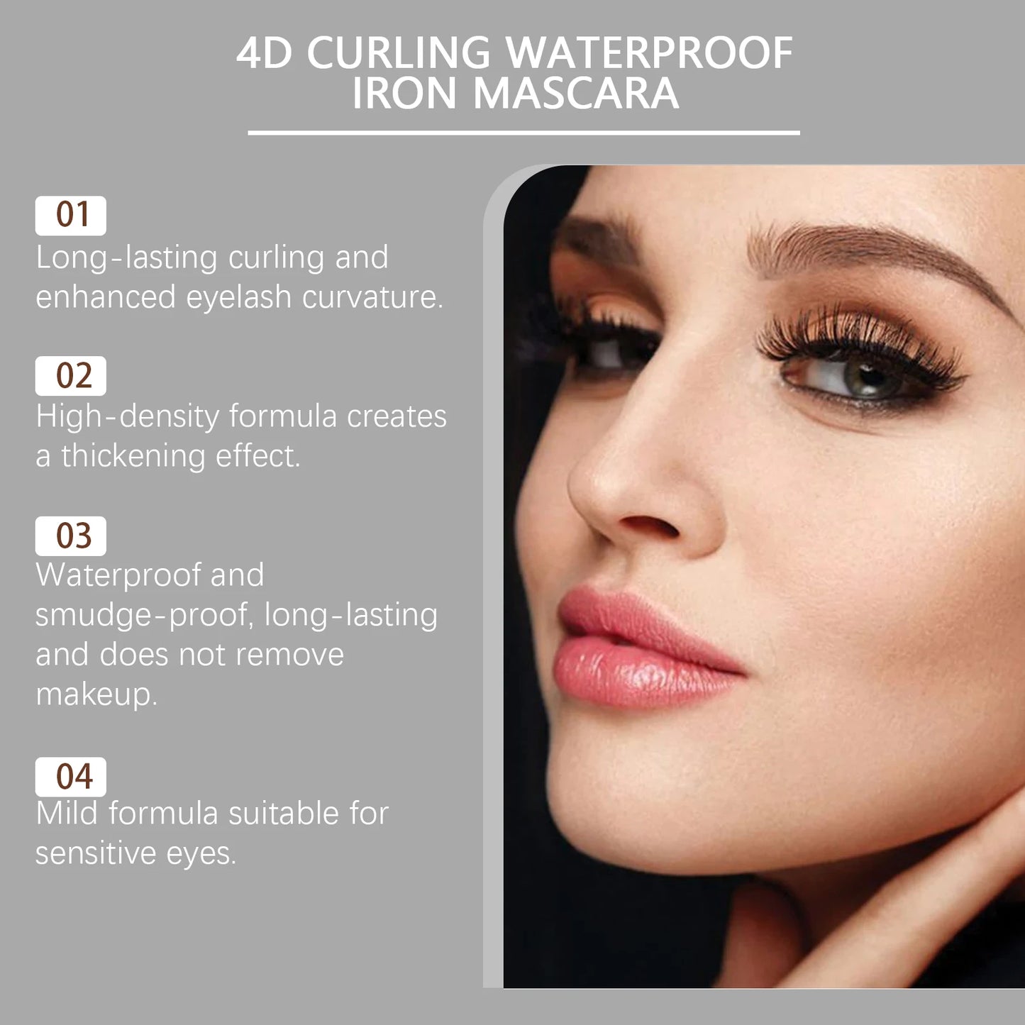 Eelhope 4g Eyelash Lengthening Mascara, 4d Curly Thicken Eye Lash, Long Lasting Makeup Waterproof, Fast Dry Black Curling Mascara