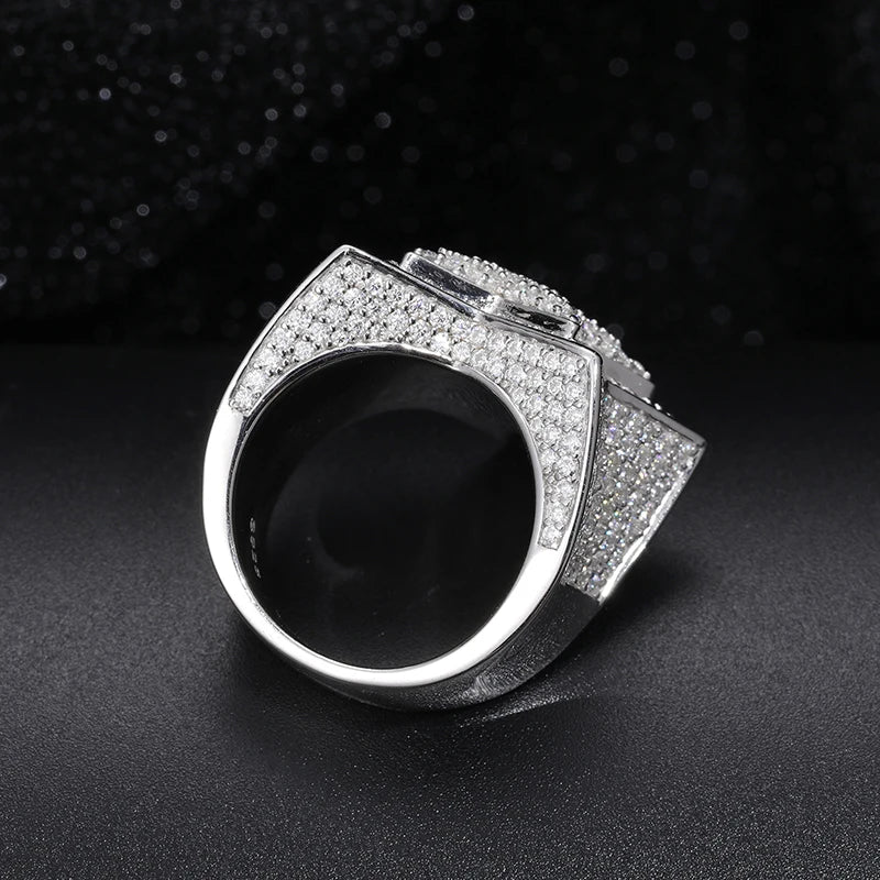 Fine Jewelry VVS1 With Certificate Moissanite Star Rings For Men 925 Sterling Silver
