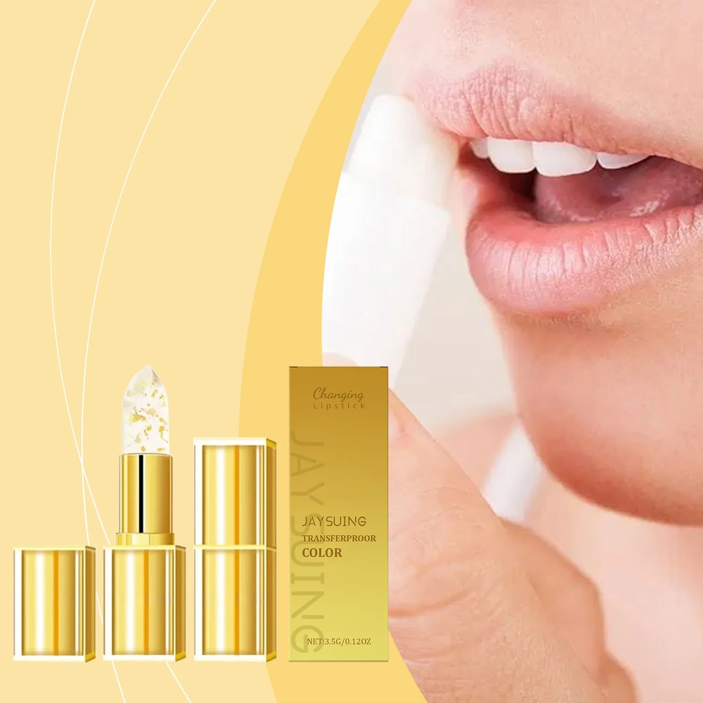 Jaysuing 3.5g Golden Nourish Lip Balm Moisturizing, Plumping, and Brightening Lip Gloss