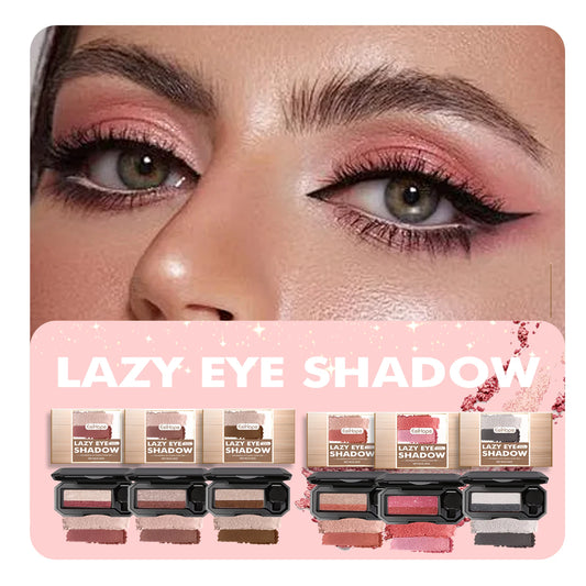 EELHOPE Lazy Eye Shadow Quick Makeup Easy Coloring Waterproof Sweatproof, Matte Women Lasting Beauty Two Color Eye Shadow Tray
