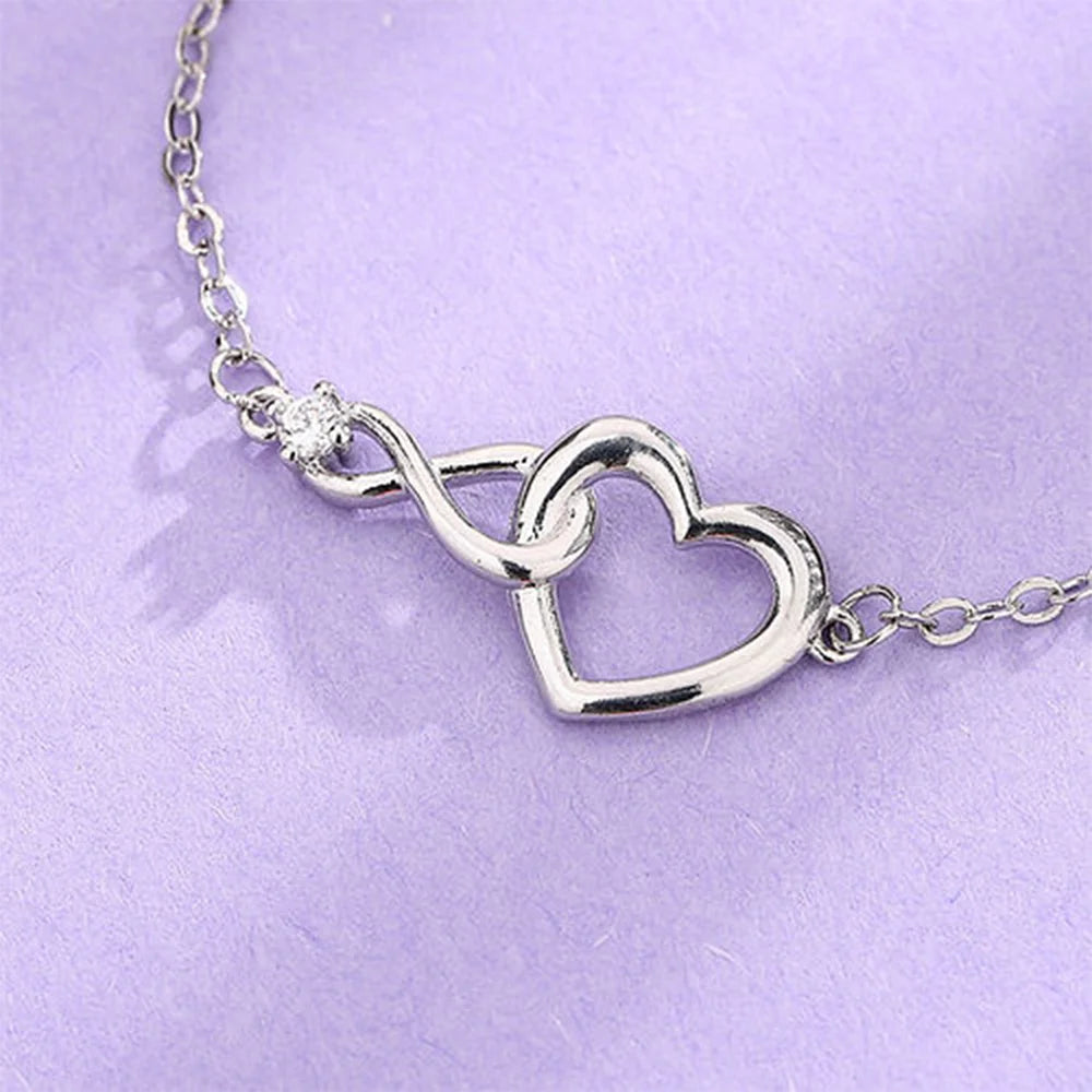 Infinity Love Heart Bracelet 925 Sterling Silver Mozambique diamond Jewelry for Women