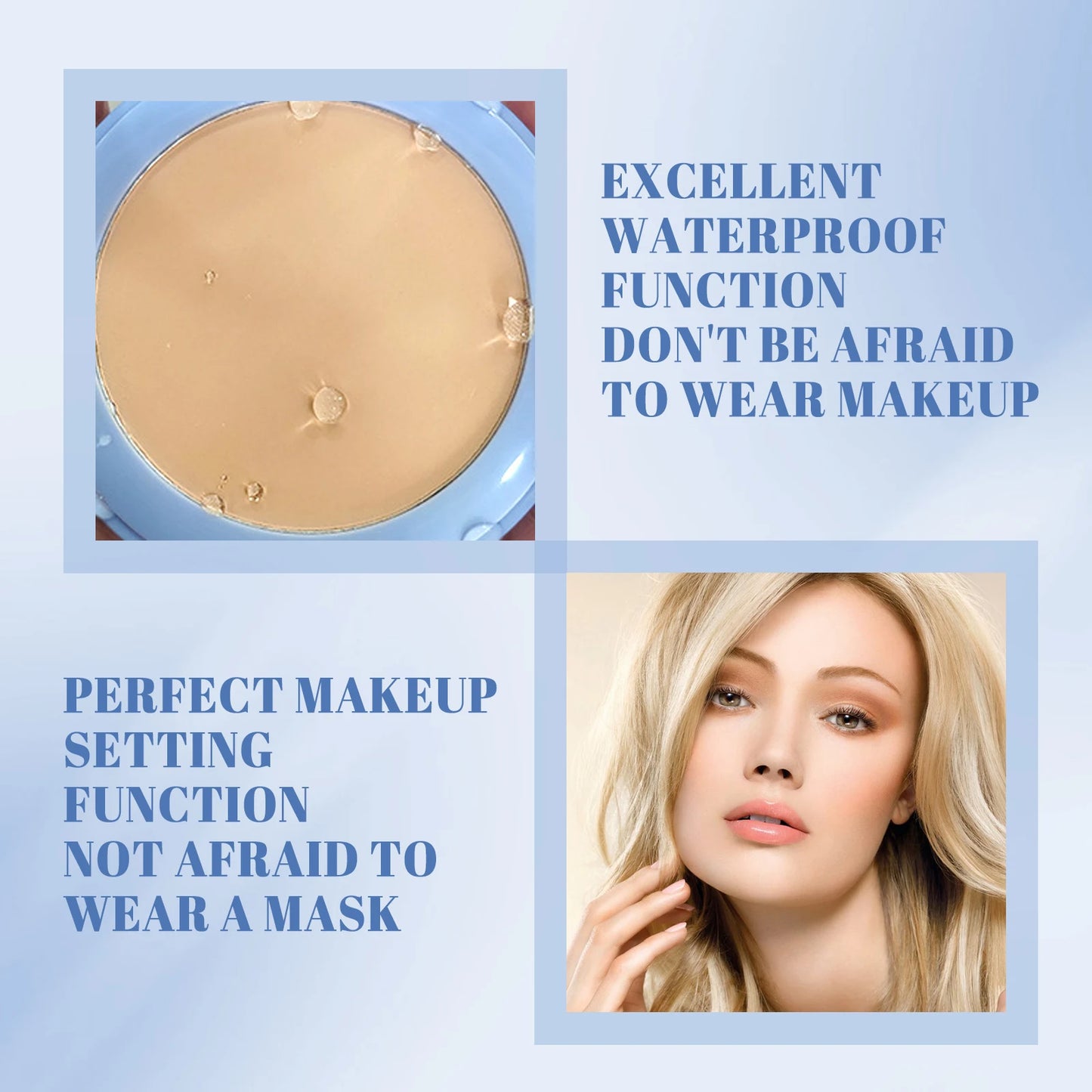 Ouhoe Oil Control Facial Powder, Invisible Pores Waterproof Long-Lasting Effect, Not Easy Remove Makeup Natural Plants Powder