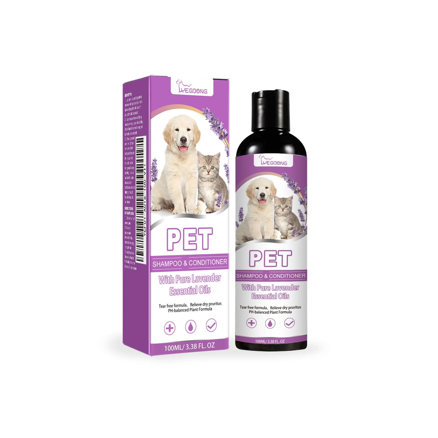 Yegbong 100ml Pet Shampoo Conditioner, Hair Smooth Cat/Dog Hair Softening, Relieve Itching Ph Balance, Cleaning Dry Skin Relief.