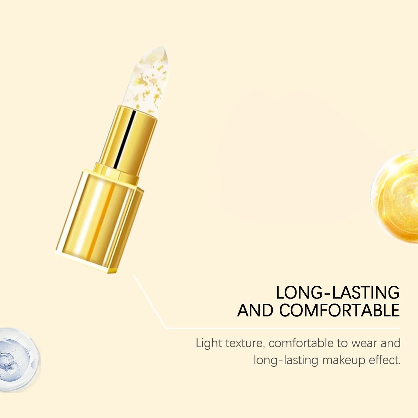 Jaysuing 3.5g Golden Nourish Lip Balm Moisturizing, Plumping, and Brightening Lip Gloss