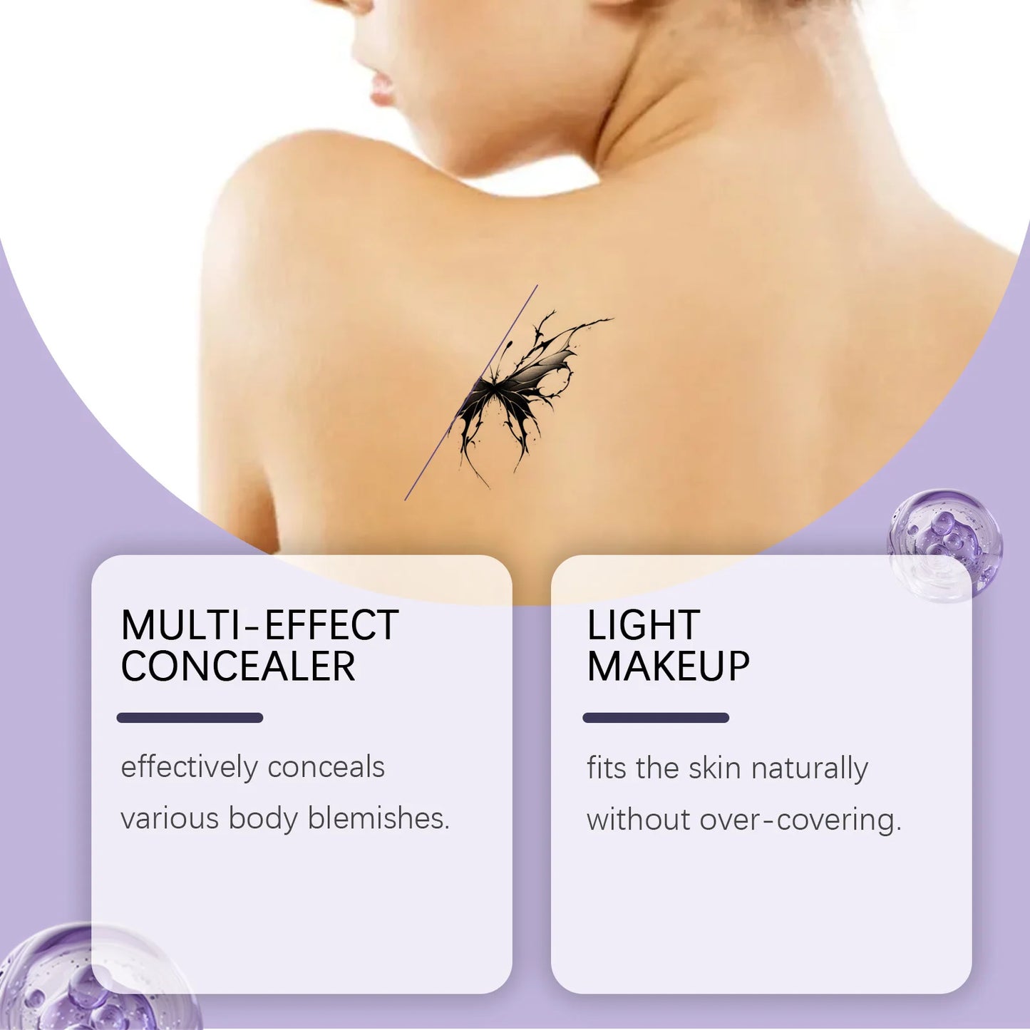 108ml Body Concealer Cream with Brush Waterproof Sweatproof Full Coverage, Tattoo Body Makeup Oil Control Lasting Concealer Cream