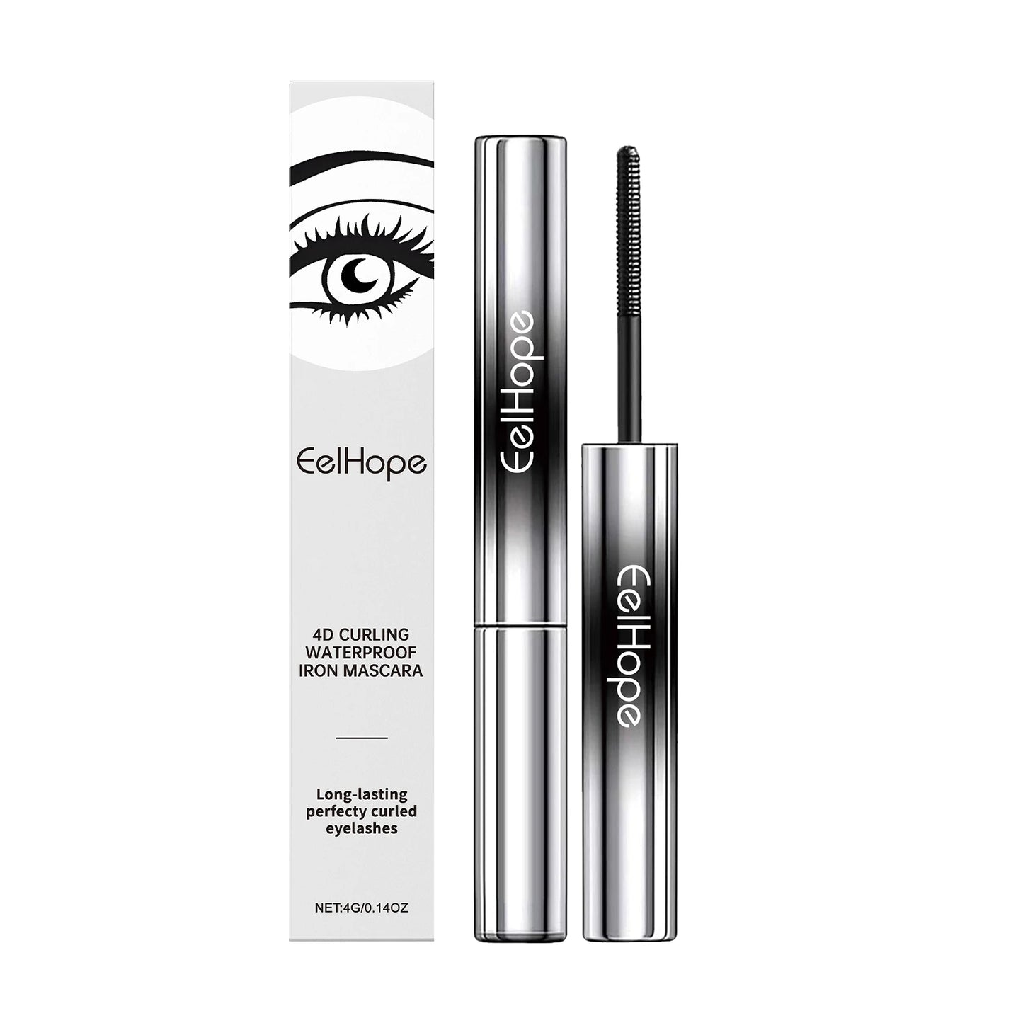 Eelhope 4g Eyelash Lengthening Mascara, 4d Curly Thicken Eye Lash, Long Lasting Makeup Waterproof, Fast Dry Black Curling Mascara