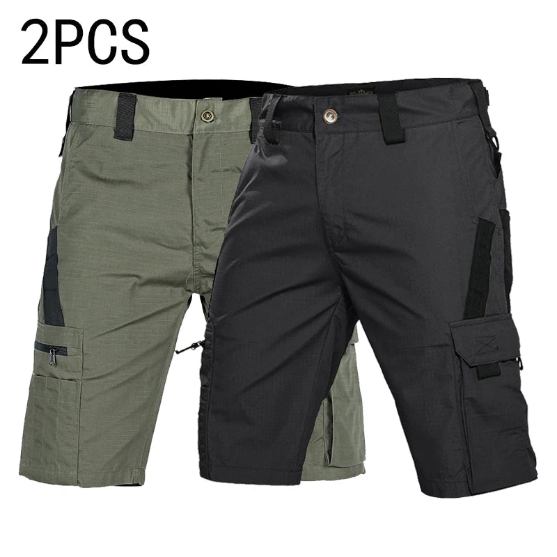 2Pcs Men Tactical Shorts Breathable Summer Casual Shorts