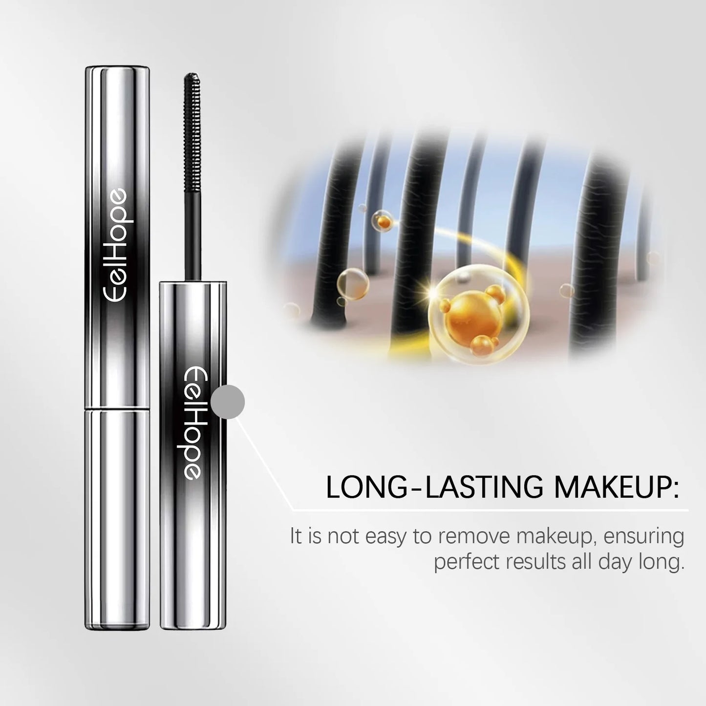 Eelhope 4g Eyelash Lengthening Mascara, 4d Curly Thicken Eye Lash, Long Lasting Makeup Waterproof, Fast Dry Black Curling Mascara