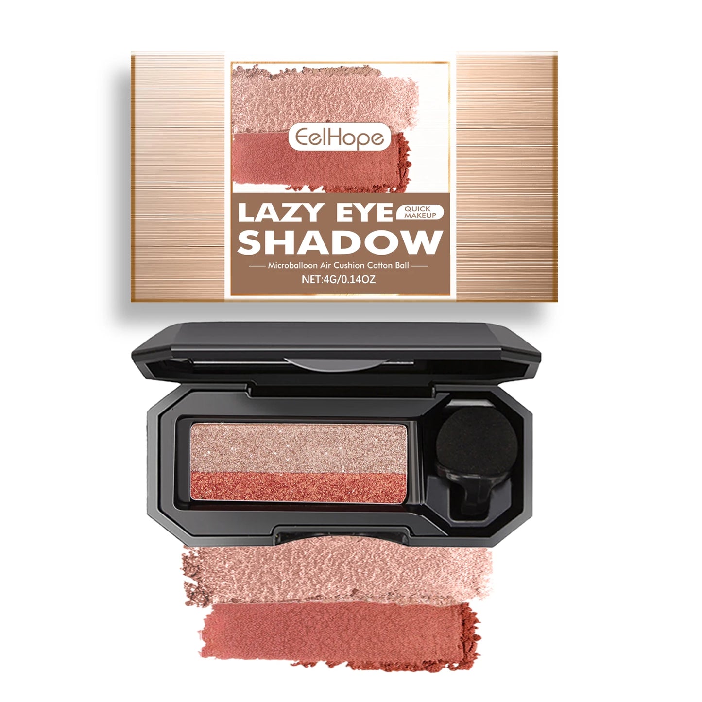 EELHOPE Lazy Eye Shadow Quick Makeup Easy Coloring Waterproof Sweatproof, Matte Women Lasting Beauty Two Color Eye Shadow Tray