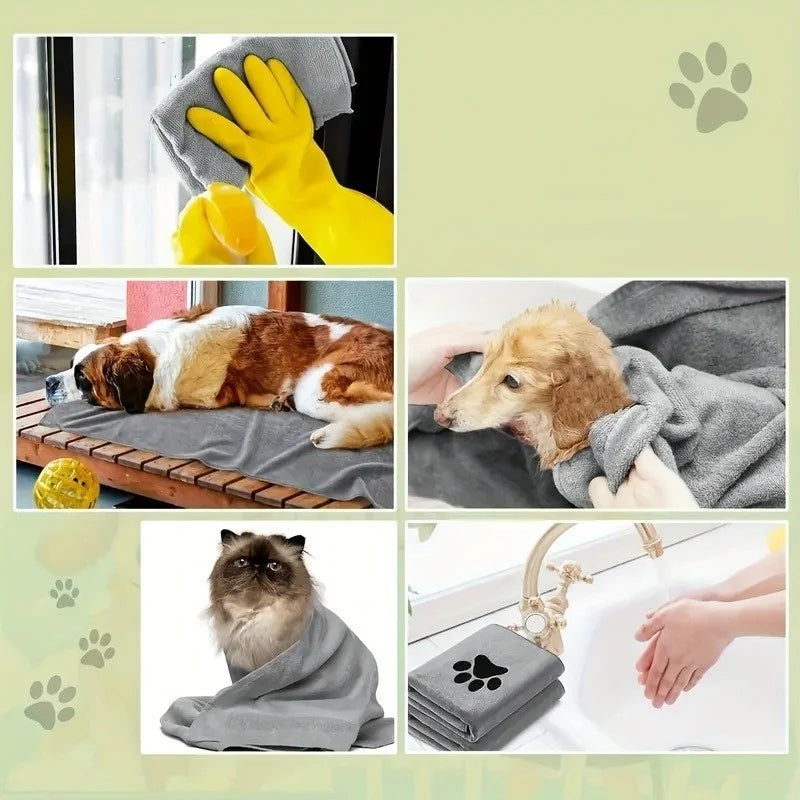 Pet Absorbing Towel  - Quick-Dry Bath Towel for Dogs & Cats, Lint-Free, Ultra Thick