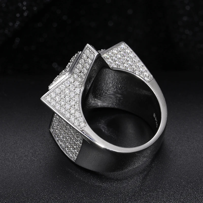 Fine Jewelry VVS1 With Certificate Moissanite Star Rings For Men 925 Sterling Silver