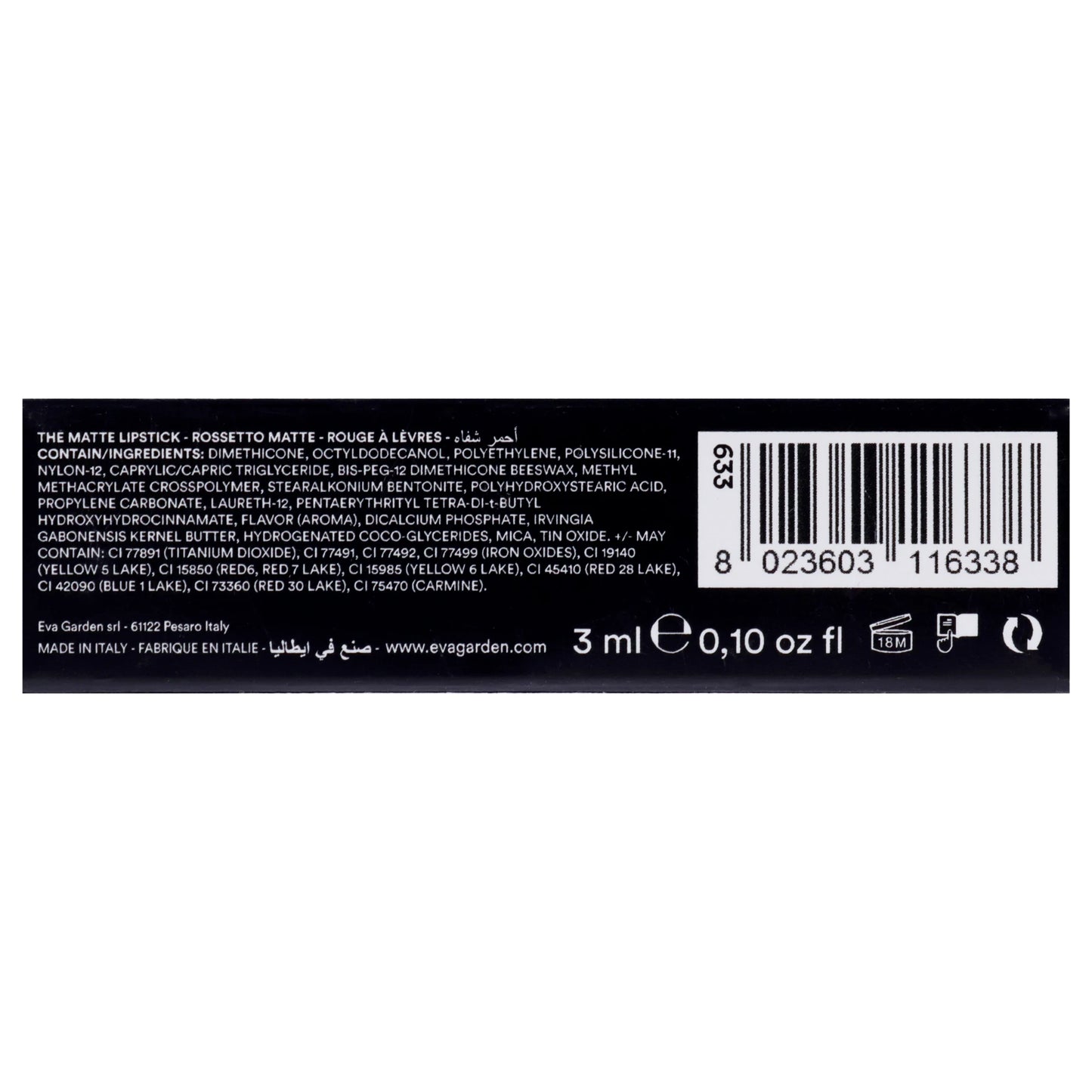 The Matte Liquid Lipstick - 633 Red Crush by Evagarden for Women - 0.10 oz