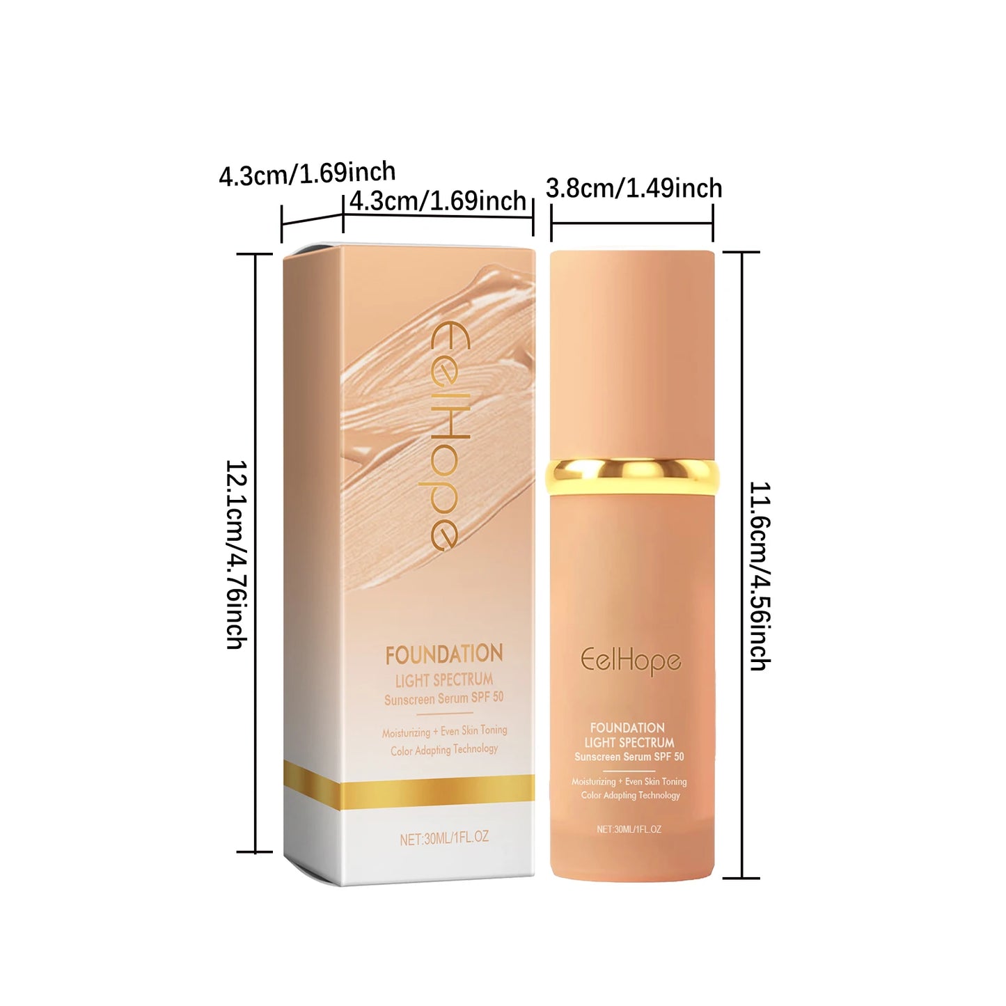 EELHOPE Face Makeup Foundation Natural Lightweight Texture Perfect Coverage Cream