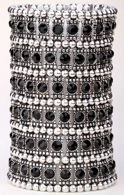 Multilayer stretch cuff bracelet women crystal B14 6 row dropship