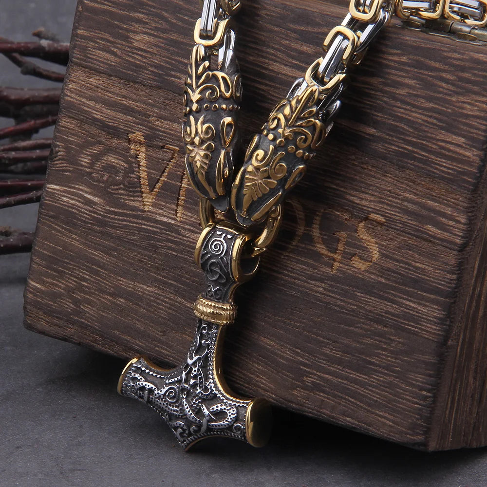 Never Fade Men stainless steel Wolf head necklace