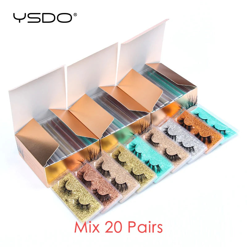 YSDO Wholesale 5/10/20/100 Pairs 3D Natural Mink Eyelashes