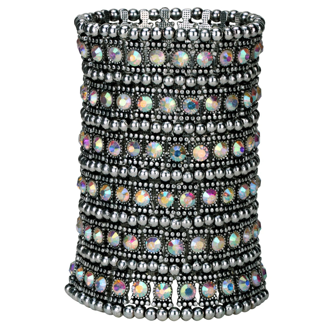 Multilayer stretch cuff bracelet women crystal B14 6 row dropship