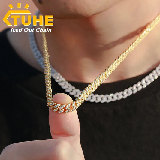 6mm 8mm Width Miami Cuban Chain Necklace For Women/Men's