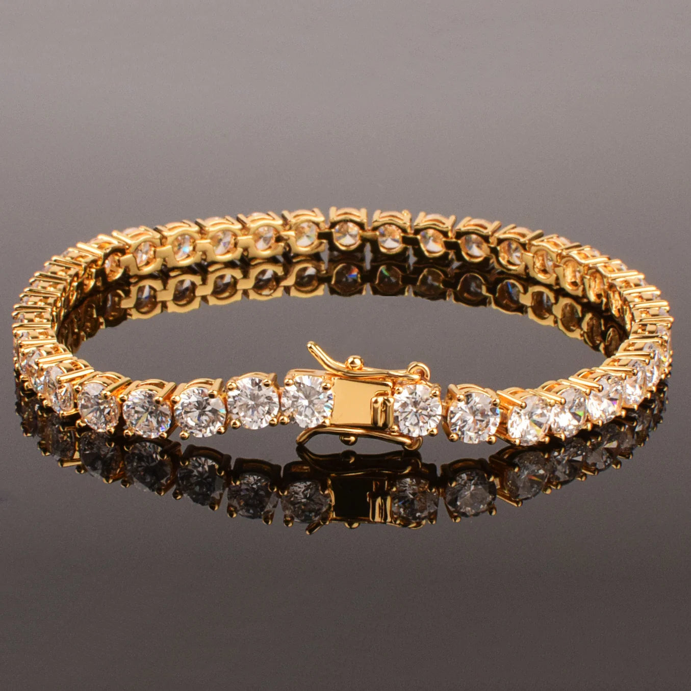 CUC Tennis Chain Bracelet For Women/Men Gold Silver Color 1 Row Cubic Zirconia 3mm 4mm 5mm 6mm