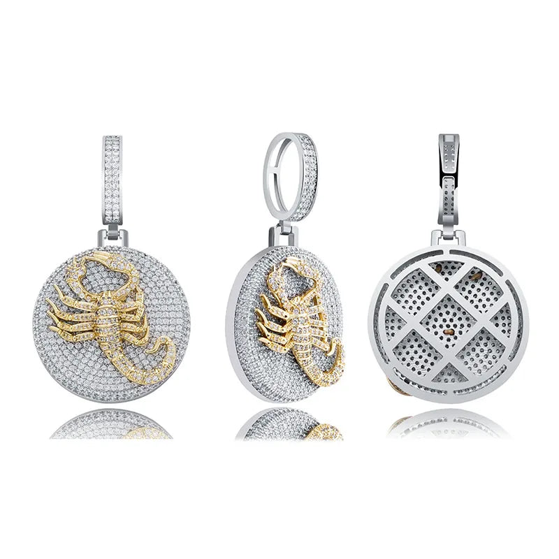 TOPGRILLZ Men's Pendant Green Tongue, Animal, Scorpion, Virgin Mary