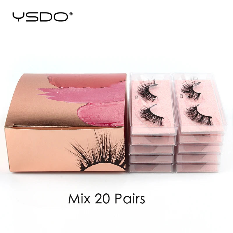 YSDO Wholesale 5/10/20/100 Pairs 3D Natural Mink Eyelashes