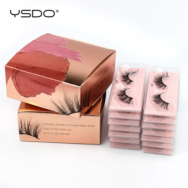 YSDO Wholesale 5/10/20/100 Pairs 3D Natural Mink Eyelashes