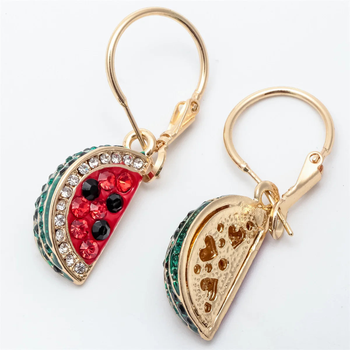 YACQ Watermelon Dangle Drop Earrings Gold Silver Plated ED01