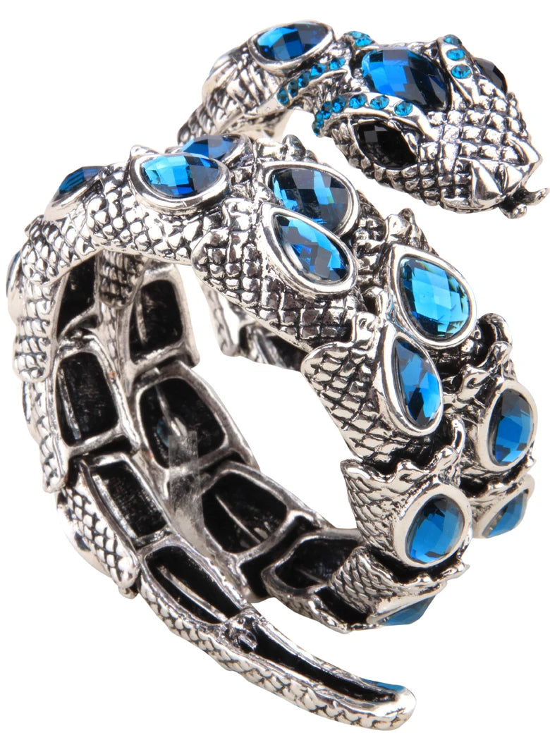 YACQ Stretch Snake Bracelet Armlet Upper Arm Cuff, Women Punk Rock Crystal Bangle Jewelry Gold Silver Color