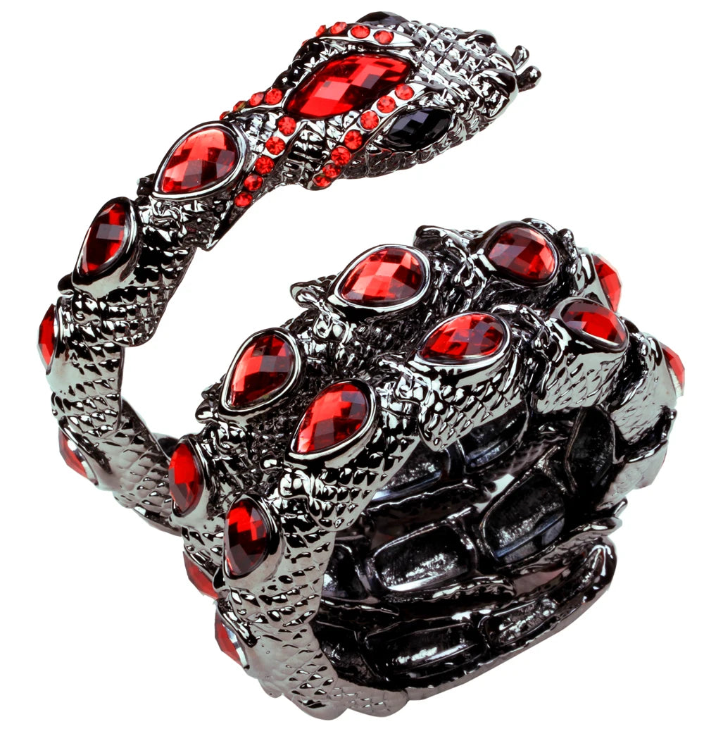 YACQ Stretch Snake Bracelet Armlet Upper Arm Cuff, Women Punk Rock Crystal Bangle Jewelry Gold Silver Color