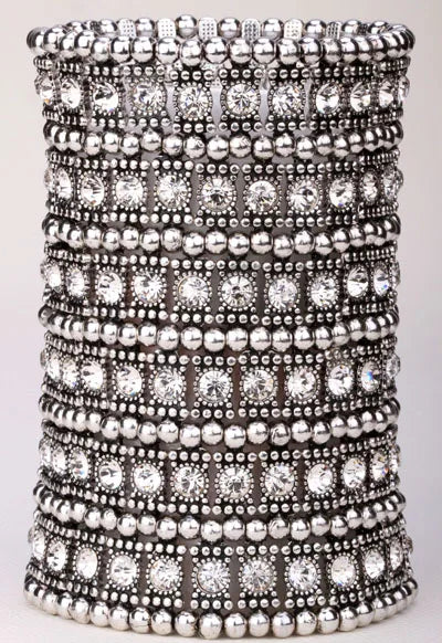 Multilayer stretch cuff bracelet women crystal B14 6 row dropship