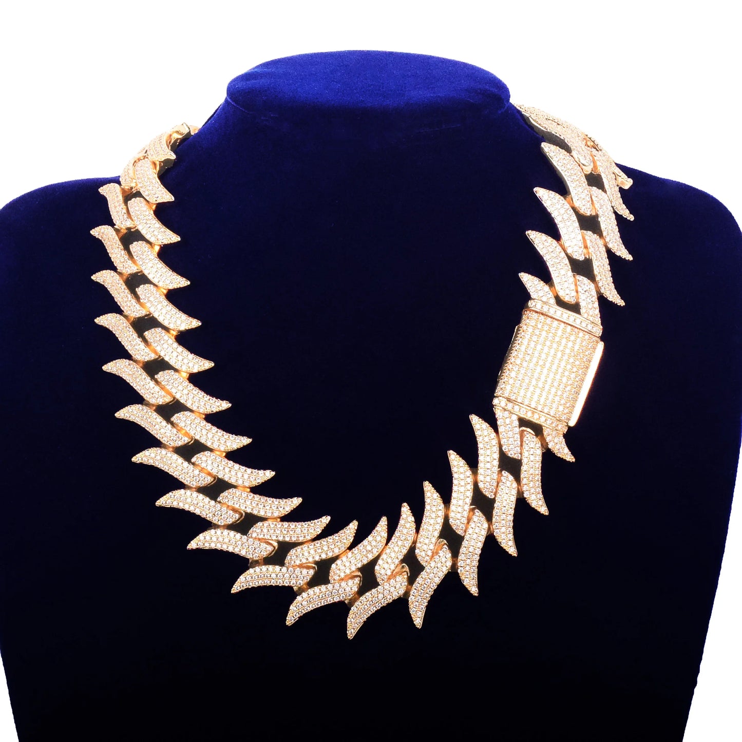 Bubble Letter Miami Cuban Link Chain Men Necklace Mustache Choker Real Copper