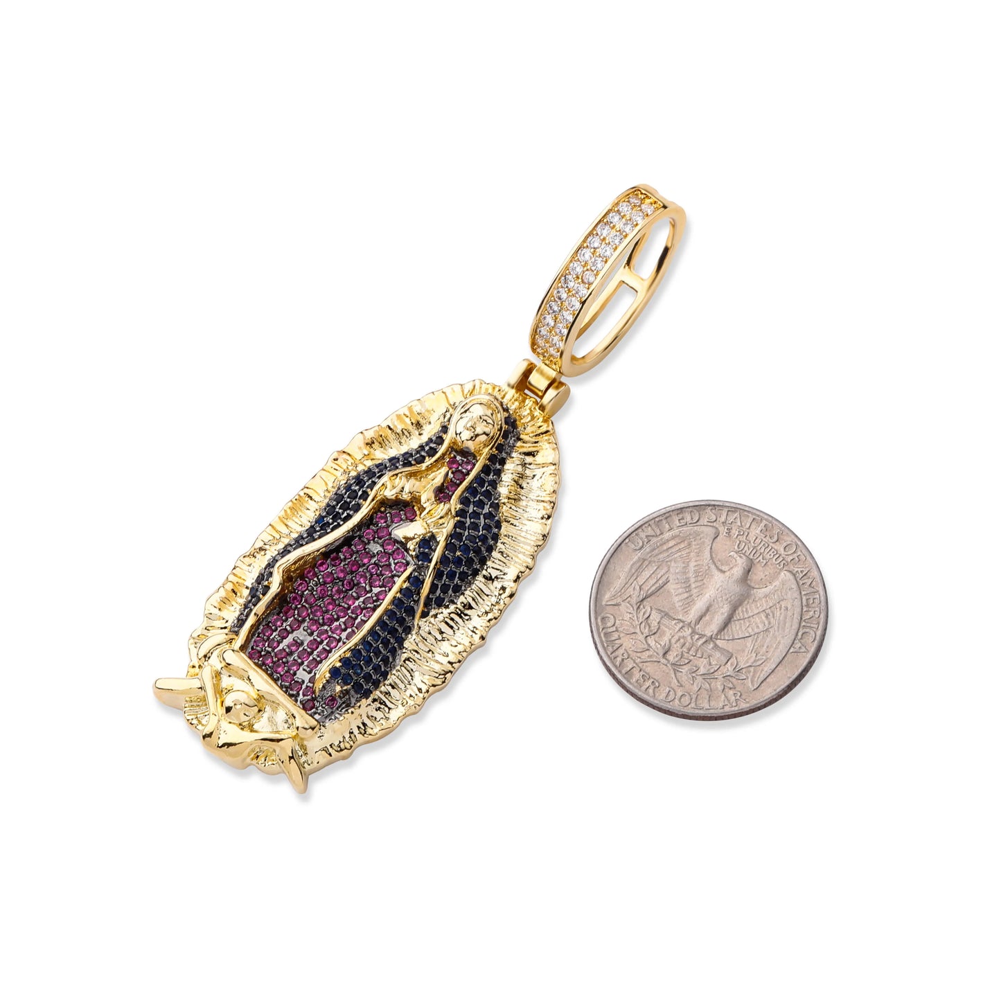 TOPGRILLZ Men's Pendant Green Tongue, Animal, Scorpion, Virgin Mary