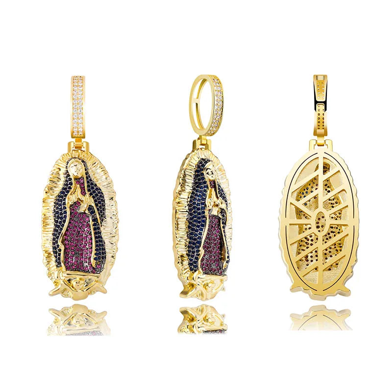 TOPGRILLZ Men's Pendant Green Tongue, Animal, Scorpion, Virgin Mary
