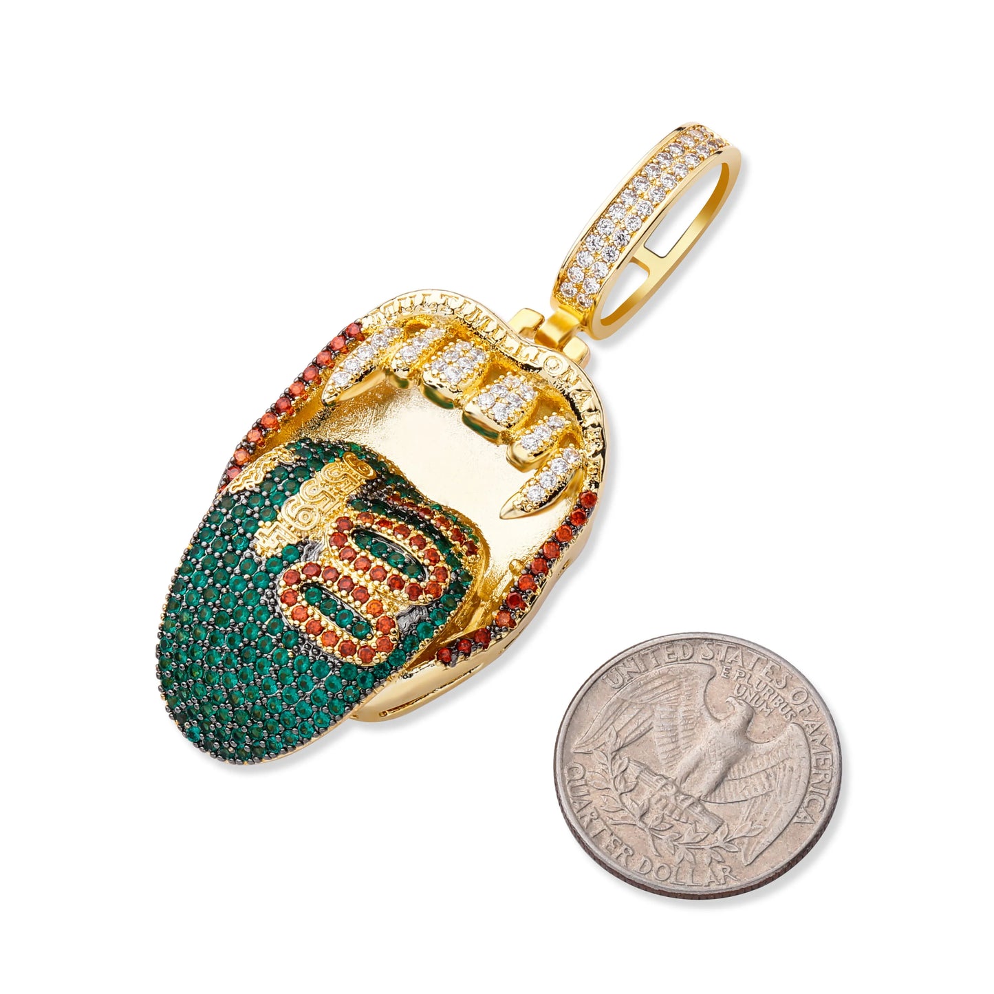 TOPGRILLZ Men's Pendant Green Tongue, Animal, Scorpion, Virgin Mary