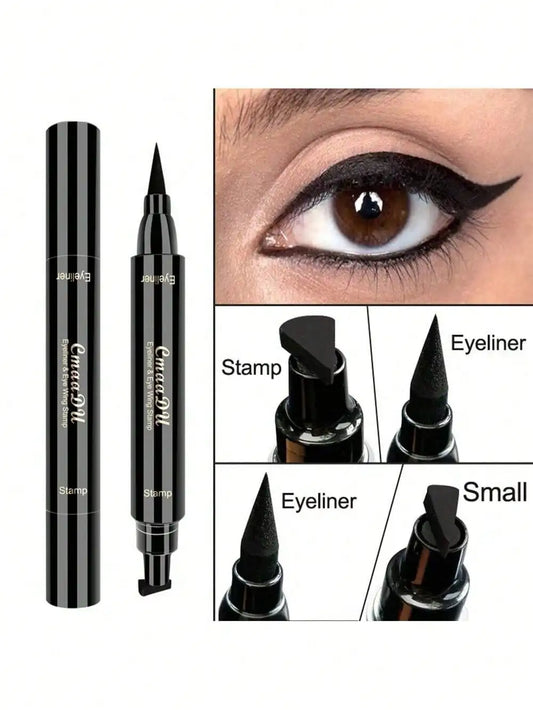 1 Pcs Black Wings Stamp Liquid Eyeliner, Easy Cat Eye Template Makeup Tool Anti-smudge, Vamp Wing, Lasting Waterproof Anti-sweat