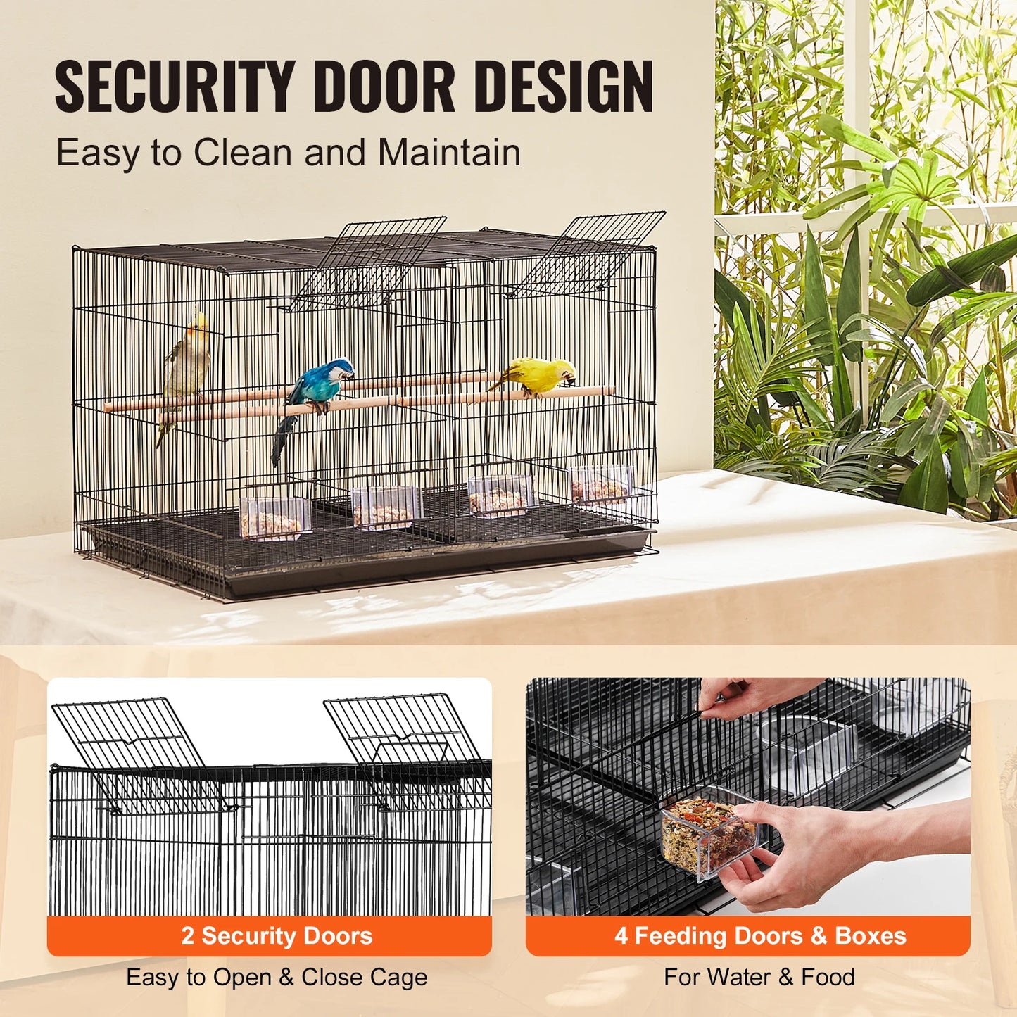 SucceBuy 30In Flight Bird Cage, Stackable Divided Small Animal Cage for all kinds of Birds, Pet Travel Bird Cage with Handle and Perch.